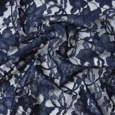 Тканина гіпюр Індонезія т/синя