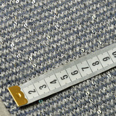 Тканина трикотаж в'язка пайетка т/сіра