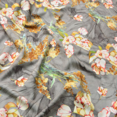 Тканина костюмна Fendi принт сіра тюльпані, Квітковий