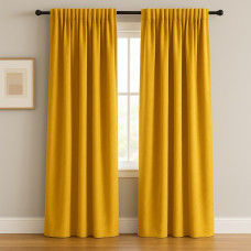 Тканина портьєрна однотонна Фонлук Canvas 290 см, 580 гр/м2, шторна тканина, тканина для штор, штори, портьєри, гардіни, жовта