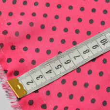 Тканина шифон Горохи асорти дрібні малина