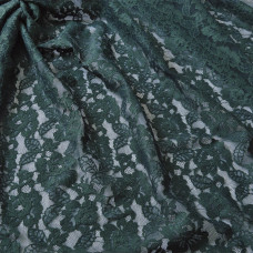 Тканина гіпюр Фламенко т/зелена