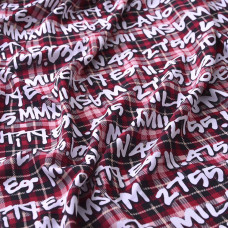 Тканина плательна штапель Епізоди клітинка бордо