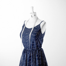 Тканина плательна креп Мадагаскар V-40/1 хвиля синя