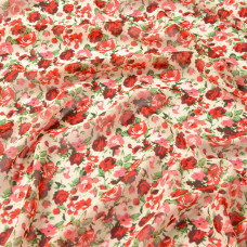 Тканина шифон креп Троянди бордо