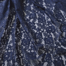 Тканина гіпюр Фламенко т/синя