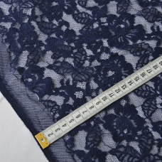 Тканина гіпюр Фламенко т/синя