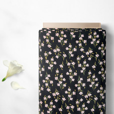 Тканина плательна штапель твіл з малюнком V-208/1 проліск чорний