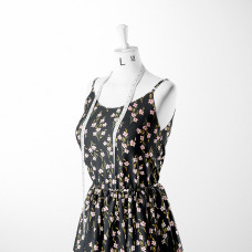 Тканина плательна штапель твіл з малюнком V-208/1 проліск чорний