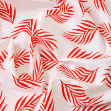 Тканина поплін стрейч листок червона