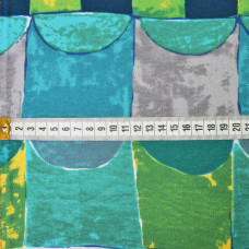 Тканина плательна Делі бірюза/електрик