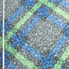 Тканина пальтова Букле ромб синьо-зелена