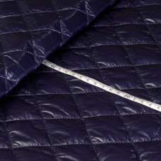 Тканина стьобана плащова Лак на підкладці т/синя