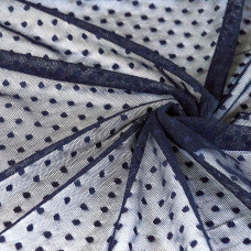 Тканина сітка Горох т/синя