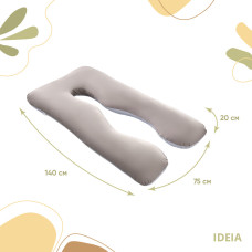 Подушка П-форми IDEIA 140х75х20 см U-shape для вагітних, реабілітації та щоденного комфорту, з наволочкою на блискавці