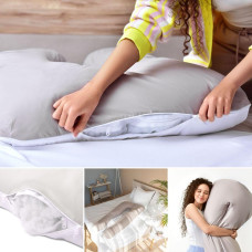 Подушка П-форми IDEIA 140х75х20 см U-shape для вагітних, реабілітації та щоденного комфорту, з наволочкою на блискавці