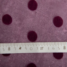 Тканина сітка стрейч Горох із флоком вишня