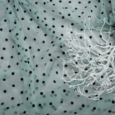 Тканина сітка стрейч Горох із флоком дрібний м'ята