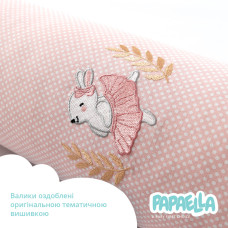Бортик валик захисний мультифункціональний PAPAELLA 60х15 см 120х15 см дитяче ліжечко пудра