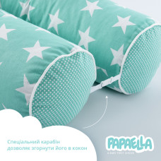 Бортик валик захисний мультифункціональний PAPAELLA 60х15 см 120х15 см дитяче ліжечко м'ята