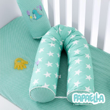 Бортик валик захисний мультифункціональний PAPAELLA 60х15 см 120х15 см дитяче ліжечко м'ята
