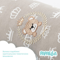 Бортик валик захисний мультифункціональний PAPAELLA 60х15 см 120х15 см дитяче ліжечко м'ята/беж