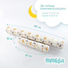 Бортик валик захисний мультифункціональний PAPAELLA 60х15 см 120х15 см дитяче ліжечко