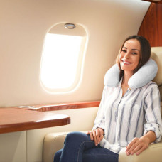 Подушка рогалик дорожня Меморі 30х40 см IDEIA піна вісколоастик для шиї подорожей з наволочкою на блискавці