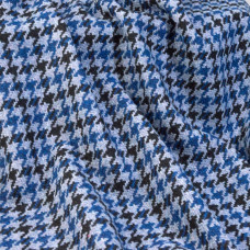 Тканина пальтова Лапка синьо-чорна