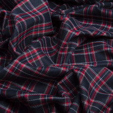 Тканина костюмна Клітина т/синя червона