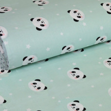 Тканина бязь ранфорс бавовна 2,4 м Panda м'ята