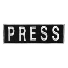 Шеврон на липучці для журналістів Преса Press 8х25 см вишитий патч нашивка для працівників медіа та ЗМІ