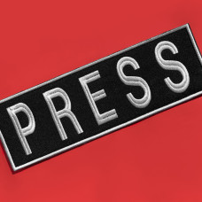 Шеврон на липучці для журналістів Преса Press 8х25 см вишитий патч нашивка для працівників медіа та ЗМІ