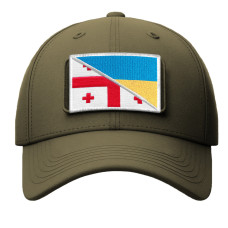 Набір шевронів 2 шт на липучці Грузія та Україна прапор Грузії та України вишитий патч нашивка шеврон 8х5,5 см