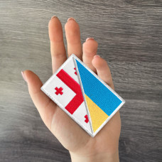 Набір шевронів 2 шт на липучці Грузія та Україна прапор Грузії та України вишитий патч нашивка шеврон 8х5,5 см