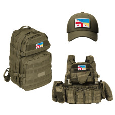 Набір шевронів 2 шт на липучці Грузія та Україна прапор Грузії та України вишитий патч нашивка шеврон 8х5,5 см