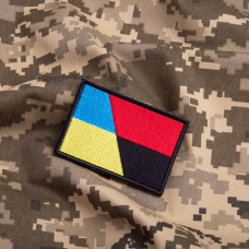 Набір шевронів 2 шт на липучці Прапор України УПА 8х5,5 см вишитий патч нашивка