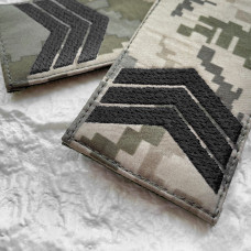 Шеврон на липучці погон звання ЗСУ Сержант 5х10 см вишитий патч нашивка