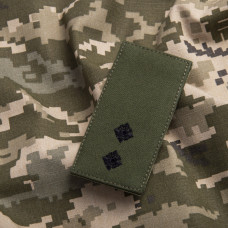 Шеврон на липучці погон звання ЗСУ Лейтенант 5х10 см вишитий патч нашивка хакі