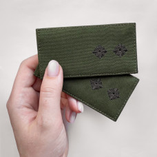 Шеврон на липучці погон звання ЗСУ Лейтенант 5х10 см вишитий патч нашивка хакі