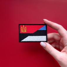 Шеврон на липучке Правий Сектор та Естонія прапор Естонії 5х8 см вишитий патч нашивка