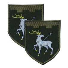 Шеврон на липучці 123 окрема бригада територіальної оборони 7,3х9 см вишитий патч нашивка