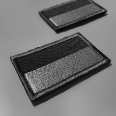 Набір шевронів 2 шт на липучці Прапор України 3,5х6 см чорний вишитий патч нашивка