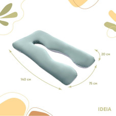 Подушка П-форми IDEIA 140х75х20 см U-shape для вагітних, реабілітації та щоденного комфорту, з наволочкою на блискавці