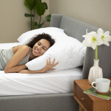 Подушка для сну 70х70 см NORDIC COMFORT+ IDEIA антиалергенна холофайбер чохол з блискавкою біла