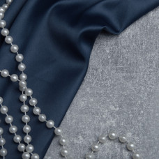 Тканина костюмно-плательна Атлас Lux V-57 т/синя