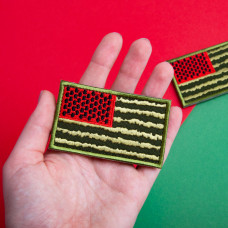 Набір шевронів 2 шт нашивка на липучці прапор США Херсонський Кавун прапор Америки Херсон вишитий патч 5х7 см