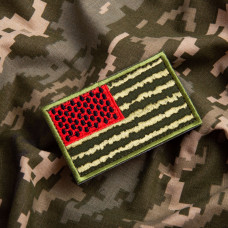 Набір шевронів 2 шт нашивка на липучці прапор США Херсонський Кавун прапор Америки Херсон вишитий патч 5х7 см