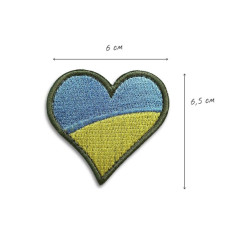 Набір шевронів 2 шт на липучці Прапор України з Гербом Тризуб та Серце вишитий патч нашивка