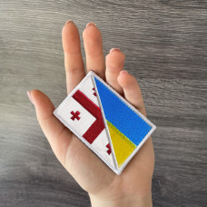 Набір шевронів 3 шт на липучці Прапор України та Грузії Україна та Грузія вишитий патч нашивка